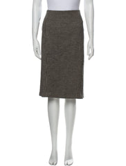 Max Mara Virgin Houndstooth Wool Skirt