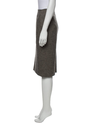 Max Mara Virgin Houndstooth Wool Skirt