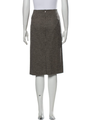 Max Mara Virgin Houndstooth Wool Skirt