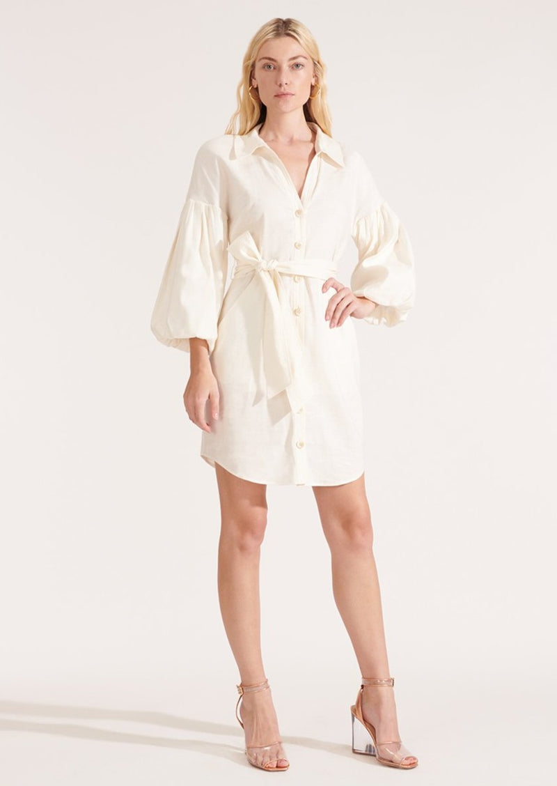 Veronica Beard Ivory Linen 'Samy' Shirt Dress