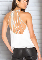 *FIRE SALE* Halston Heritage Chain-Embellished Halterneck Top