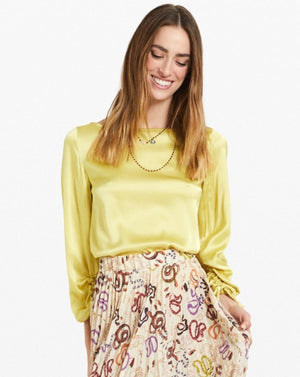 ottod'Ame Satin Chartreuse Blouse