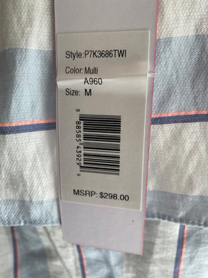 Parker Pink/White 'Poolside' Striped Midi Dress