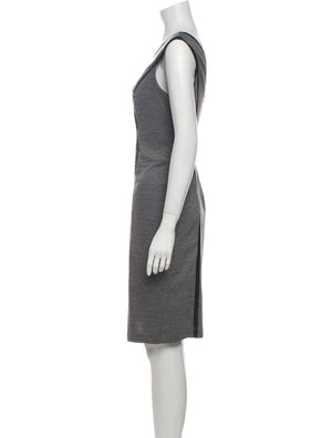 Tibi Houndstooth + Leather Trim Dress