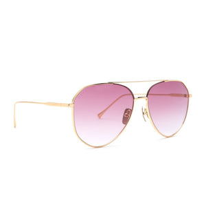 DIFF 'Dash' Gold + Rose Modern Aviator Sunglasses