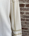 St. John Sport Wool White/Gold Bateau Neckline Top