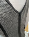 Tibi Houndstooth + Leather Trim Dress