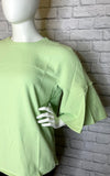 Tibi Mint Chalky Drape Ruffle Sleeve Top