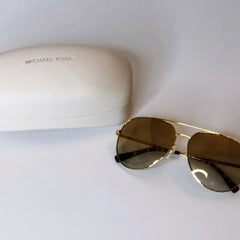 Michael Kors 'Chelsea' Aviator Gold Sunglasses
