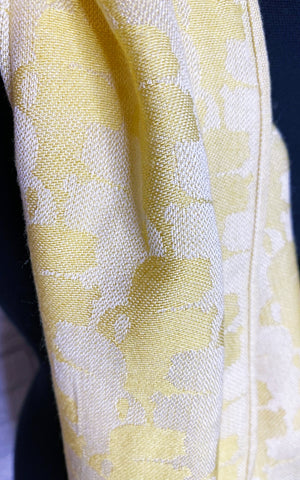 Karl Lagerfeld Yellow Woven Embroidered Scarf