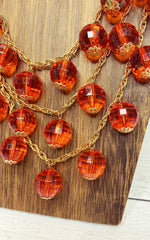 Kate Spade New York Orange Beaded Collar Necklace