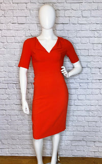 Black Halo Red 3/4-Sleeve Sheath Dress