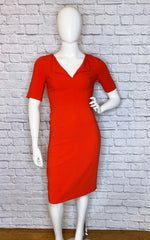Black Halo Red 3/4-Sleeve Sheath Dress