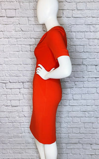 Black Halo Red 3/4-Sleeve Sheath Dress