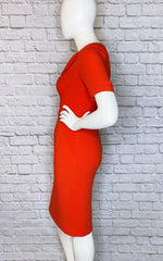 Black Halo Red 3/4-Sleeve Sheath Dress