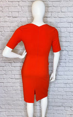 Black Halo Red 3/4-Sleeve Sheath Dress