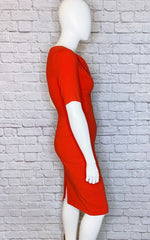 Black Halo Red 3/4-Sleeve Sheath Dress