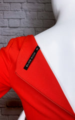 Black Halo Red 3/4-Sleeve Sheath Dress