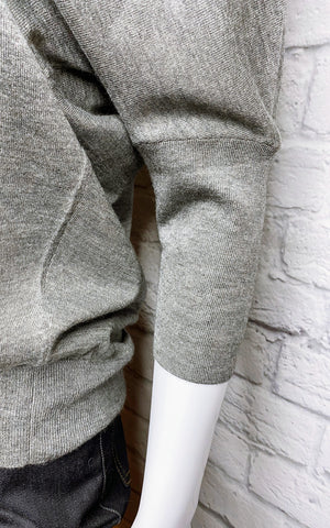 Derek Lam Cashmere-Silk Three-Quarter Sleeve V-Neck Sweater