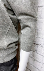 Derek Lam Cashmere-Silk Three-Quarter Sleeve V-Neck Sweater