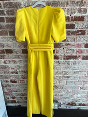 *FIRE SALE* Black Halo 'Maricopa' Bold Yellow Belted Jumpsuit